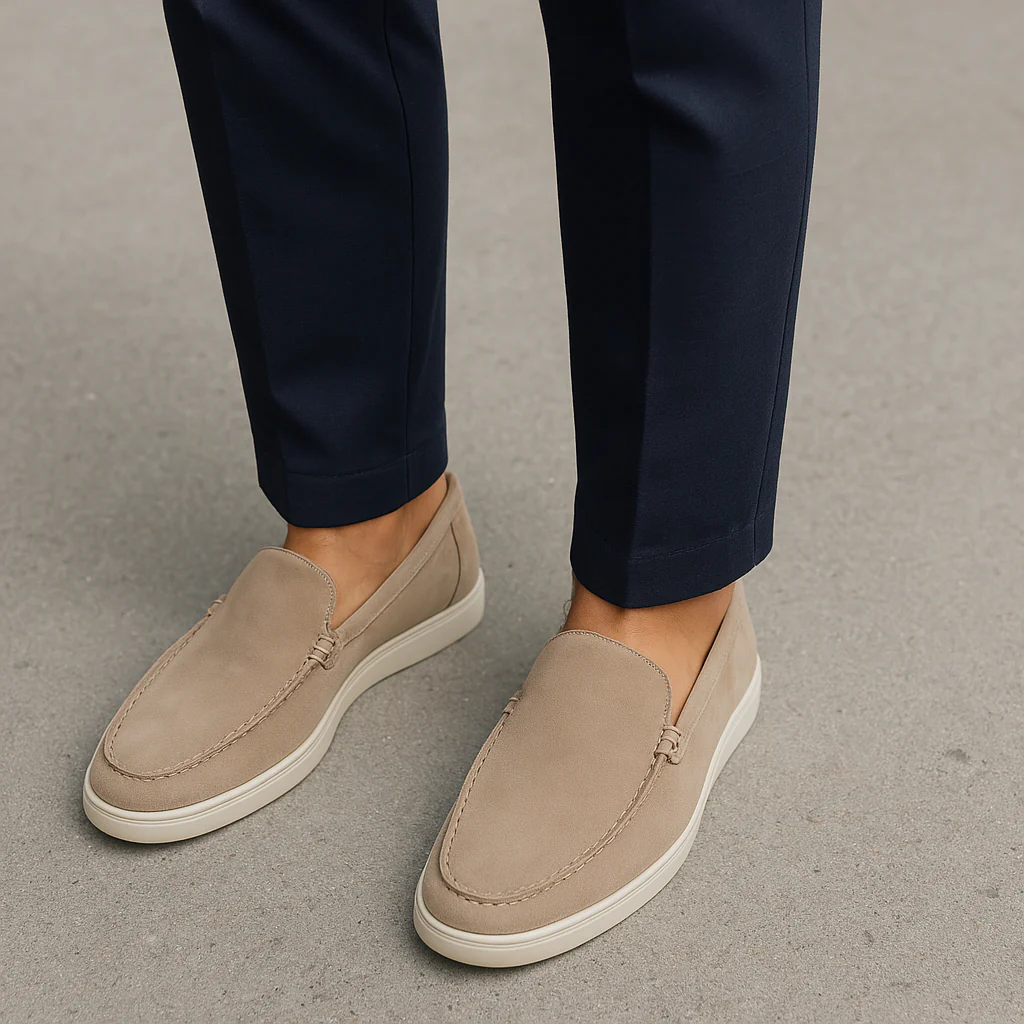 Elegantes mocasines de ante