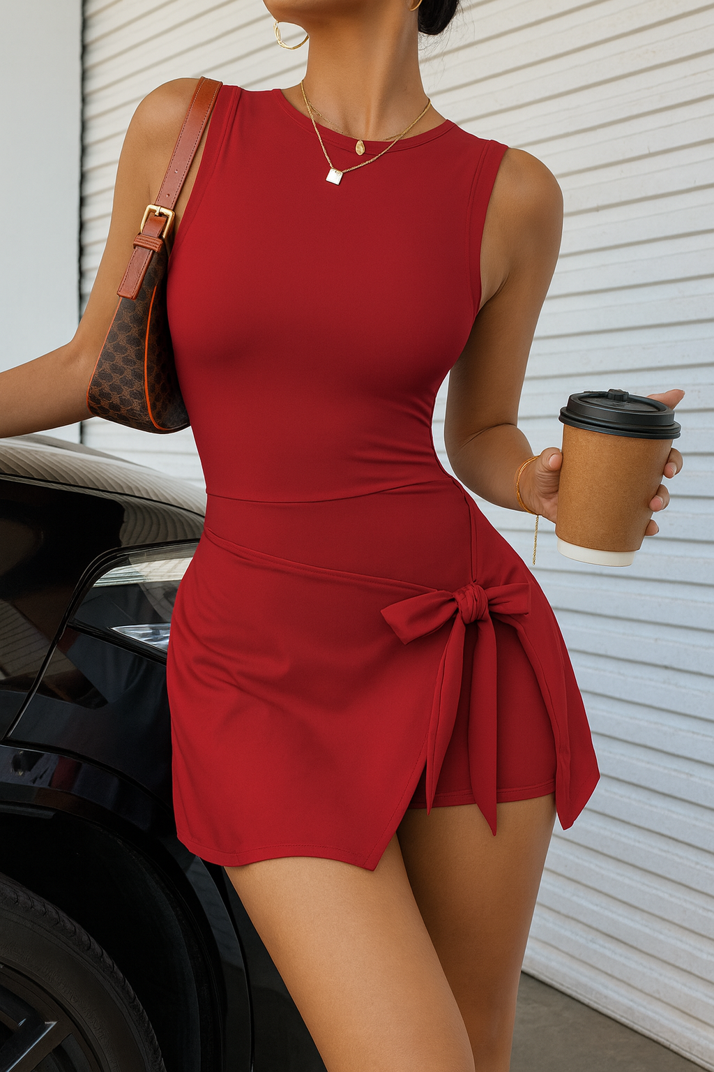 Vestido manga corta con shorts