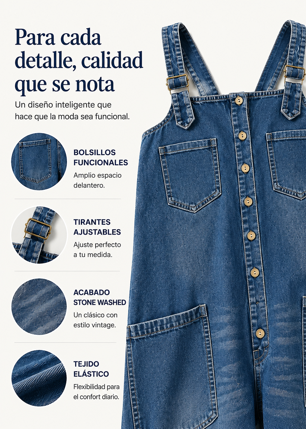 Mono amplio de pernera ancha con bolsillos