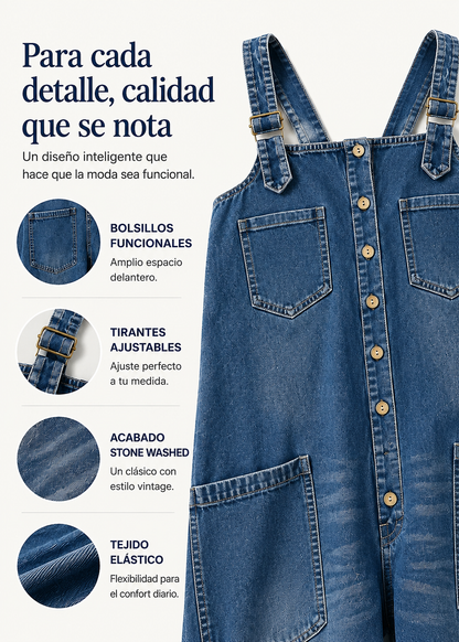 Mono amplio de pernera ancha con bolsillos
