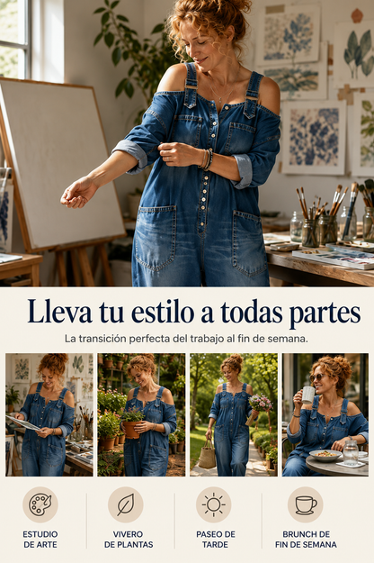Mono amplio de pernera ancha con bolsillos