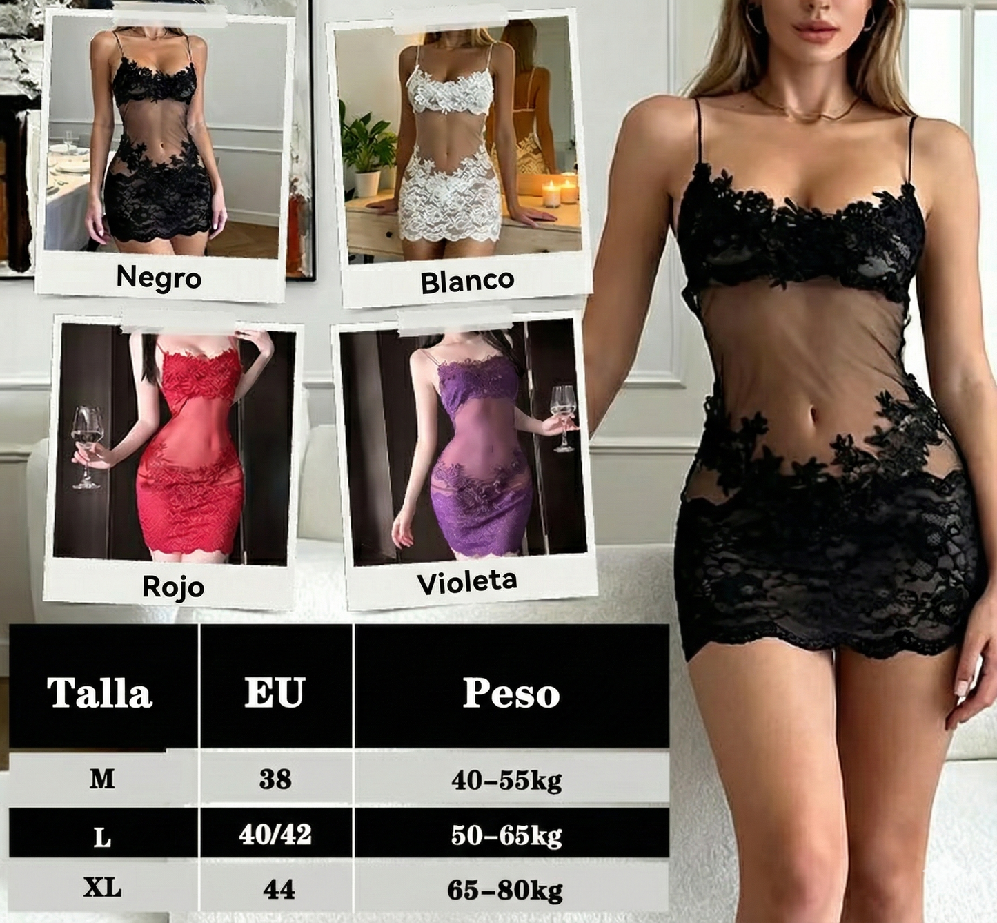 Camisón Sensual con Encaje