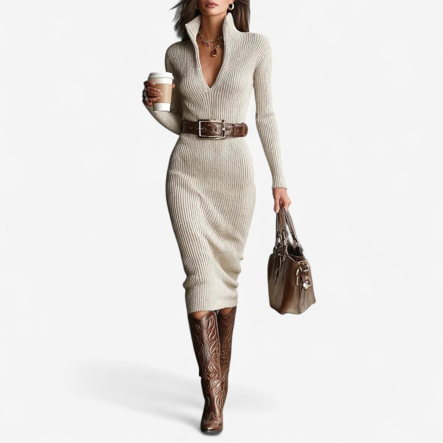 Patti |Vestido de punto canalé